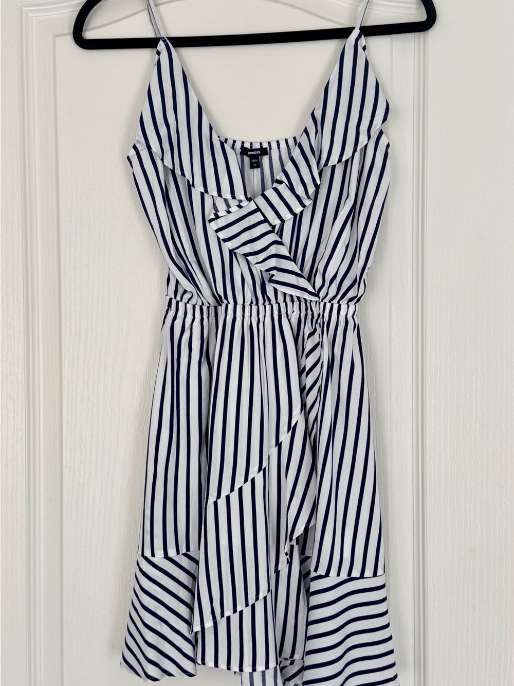 Express Women’s Striped Ruffle Romper